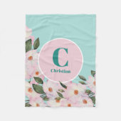 Rose Ballerina Monogramm Fleecedecke (Vorderseite)