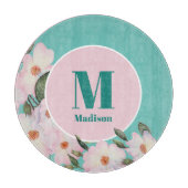 Rose Ballerina Monogramm Schneidebrett (Vorderseite)