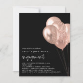 Rose-Balloons QR Code Schwarze Verlobung (Vorderseite)