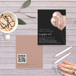 Rose-Balloons QR Code Schwarze Verlobung