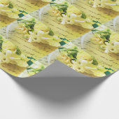 Rose, Band, alte Handschrift Geschenkpapier (Ecke)