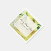 Rose, Band, alte Handschrift mit Textbereich Serviette (Ecke)