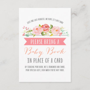 Rose Banner Baby Book   Babydusche Begleitkarte