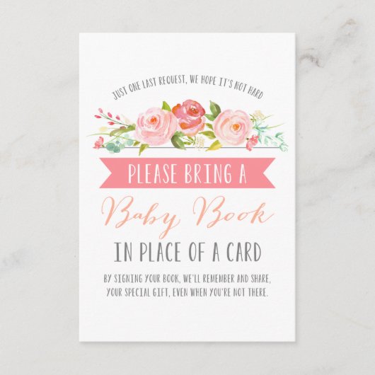Rose Banner Baby Book | Babydusche Begleitkarte (Vorderseite)