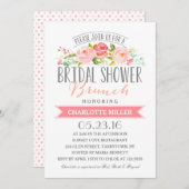 Rose Banner Brunch-Brautparty Einladung (Vorne/Hinten)