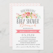 Rose Banner Brunch| Einladung zur Kinderdusche (Vorne/Hinten)