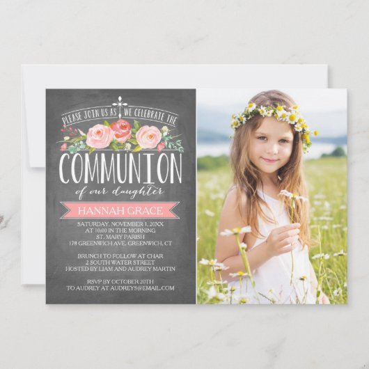 Rose-Banner-Karte| Einladung der Gemeinschaft (Vorderseite)