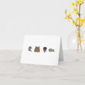 Rose-Bär-Rose-Fische Mitteilungskarten (Gelbe Blume)