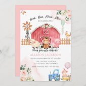 Rose Barnyard Tiere Geburtstag Bash Einladung (Vorne/Hinten)