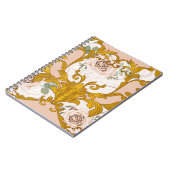 Rose Barock Goldene Blüte Print Notizblock (Linke Seite)