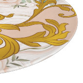 Rose Barock Goldene Blüte Print Schneidebrett (Ecke)