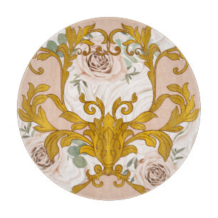 Rose Barock Goldene Blüte Print Schneidebrett