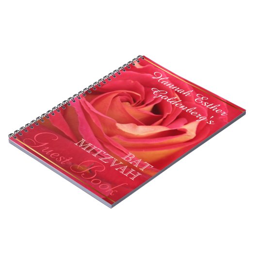 Rose Bat Mitzvah Gastbuch Notizblock (Linke Seite)