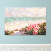 *~* Rose Beach Muscheln TV2 Stretched Canvas Print Leinwanddruck (Insitu (Holzboden))