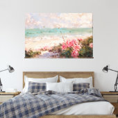 *~* Rose Beach Muscheln TV2 Stretched Canvas Print Leinwanddruck (Insitu (Schlafzimmer))