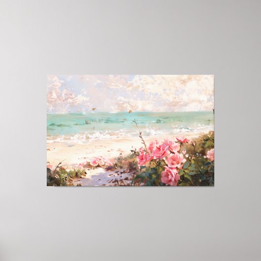 *~* Rose Beach Muscheln TV2 Stretched Canvas Print Leinwanddruck (Vorderseite)