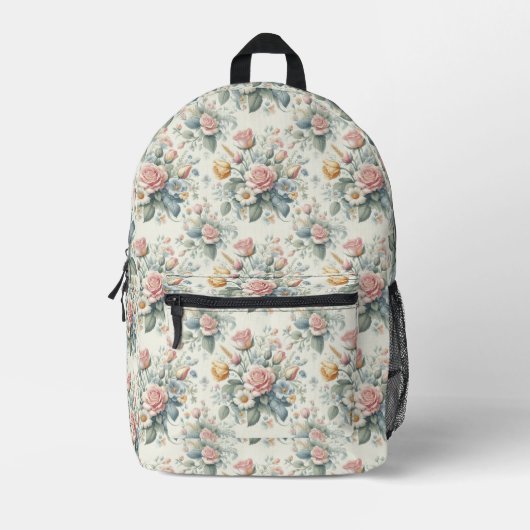 Rose Bedruckter Rucksack (Vorderseite)