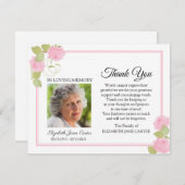 Rose Beerdigung Danke Foto Note Card Rosa (Vorne/Hinten)