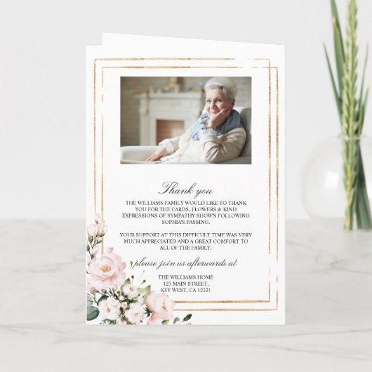 Rose Beerdigungsauftrag, Gedenkprogramm Programm (Rückseite)