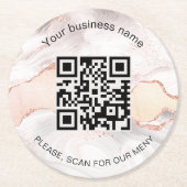 Rose bei Business Bar Restaurant Menü qr Code Runder Pappuntersetzer (Vorderseite)