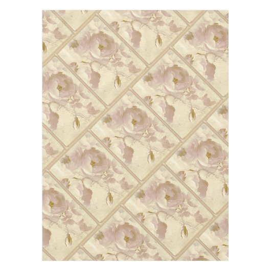 Rose beige gerahmt tischdecke (Vorderseite)