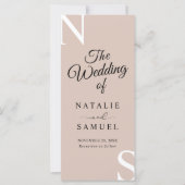 Rose Beige MinimalistBold Initials Wedding Program (Vorderseite)