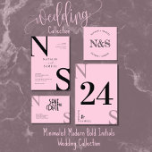 Rose Beige MinimalistBold Initials Wedding Program