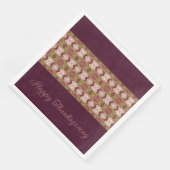Rose Beige und Burgund Serviette (Ecke)