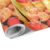 Rose Benutzerdefinierte Text glücklich Mutter Tag Geschenkpapier (Rolleneckpunkt)