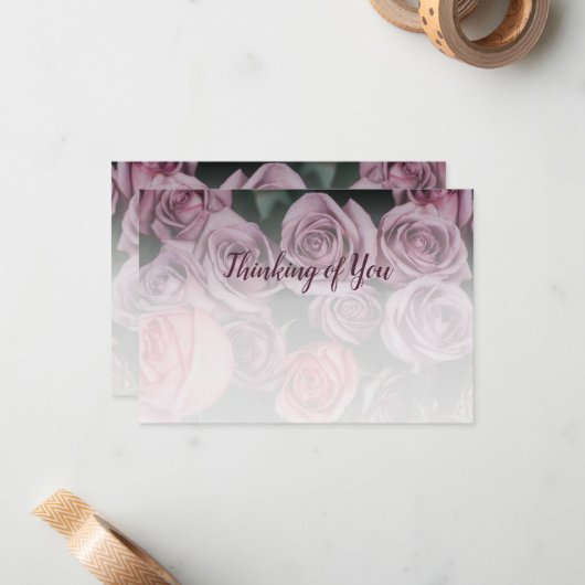 Rose Benutzerdefiniertes Foto - Denken Sie an Sie Mitteilungskarte (Vorderseite/Rückseite Beispiel)