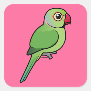 Rose-beringter Parakeet Quadratischer Aufkleber