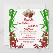 Rose Berry Bush Herbstkürme Einladung (Vorderseite)