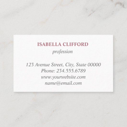 Rose | BERUFLICH Visitenkarte (Rückseite)