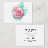 Rose Berufliches Wasserfarben Visitenkarte (Vorne/Hinten)