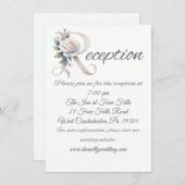 Rose Big R Hochzeitsempfangskarte Begleitkarte (Vorne/Hinten)