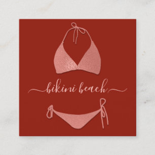 Rose Bikini Lingerie Beach Kostüme Unterwäsche Sho Quadratische Visitenkarte