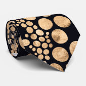 Rose Bio Punkte und Linien Gold und Schwarz Krawatte (Gerollt)