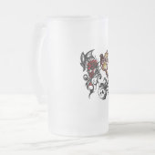 Rose & Bird Beer Glass Mattglas Bierglas (Vorderseite Links)