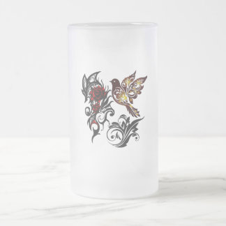 Rose & Bird Beer Glass Mattglas Bierglas