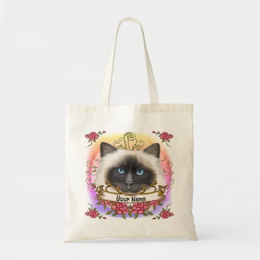 Rose Birman Cat Tote Bag Tragetasche (Vorne)