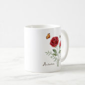 Rose Birth Month Flower Kaffeetasse (VorderseiteRechts)