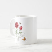 Rose Birth Month Flower Kaffeetasse (Vorderseite Links)