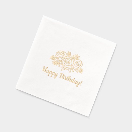 Rose Birthday Bouquet Servietten Mit Folie (Links)