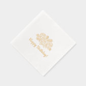 Rose Birthday Bouquet Servietten Mit Folie (Rechts)