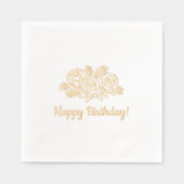 Rose Birthday Bouquet Servietten Mit Folie (Vorderseite)