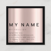 Rose Black Square Modern Minimal Logo Consulting Terminkarte (Vorderseite)