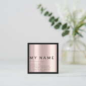 Rose Black Square Modern Minimal Logo Consulting Terminkarte (Stehend Vorderseite)