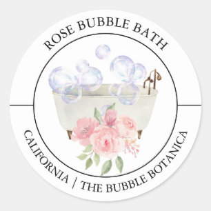 Rose-Blase-Bath-Etikett Runder Aufkleber