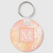 Rose Blätter aus Palmblättern, Monogramm Schlüsselanhänger (Vorderseite)
