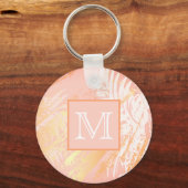 Rose Blätter aus Palmblättern, Monogramm Schlüsselanhänger (Vorderseite)